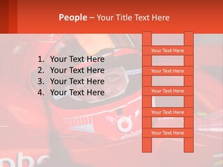 A Man In A Red Race Car With A Helmet On PowerPoint Template