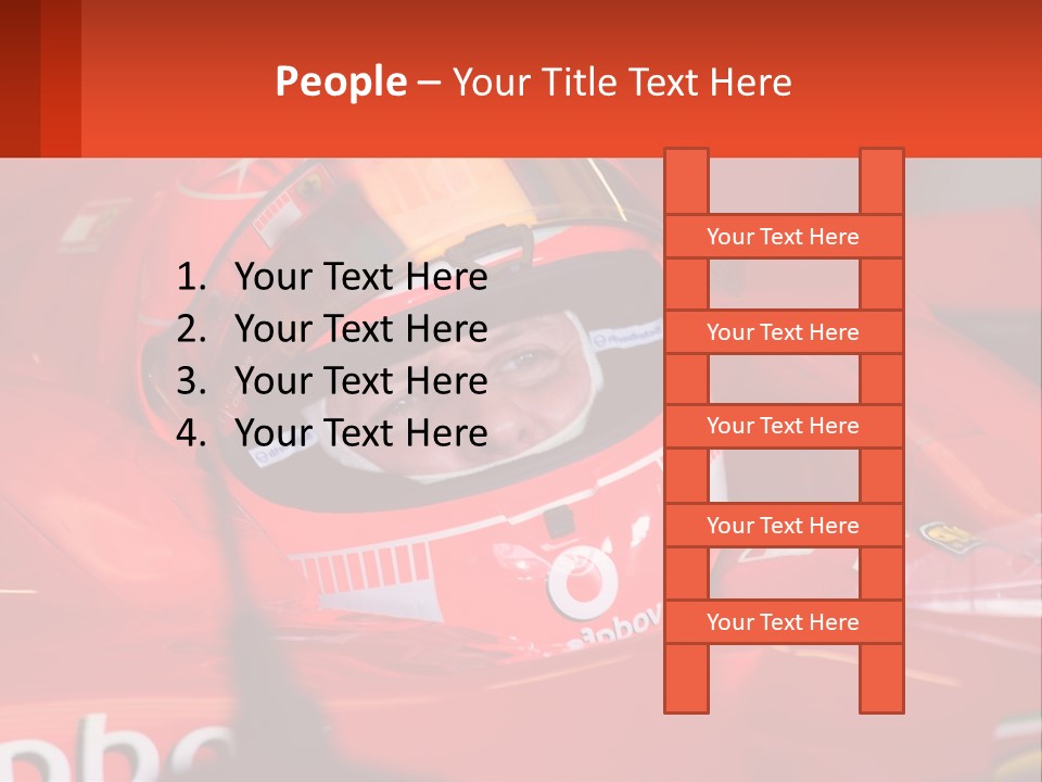 A Man In A Red Race Car With A Helmet On PowerPoint Template