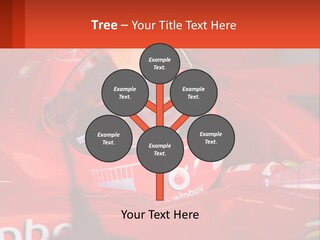 A Man In A Red Race Car With A Helmet On PowerPoint Template