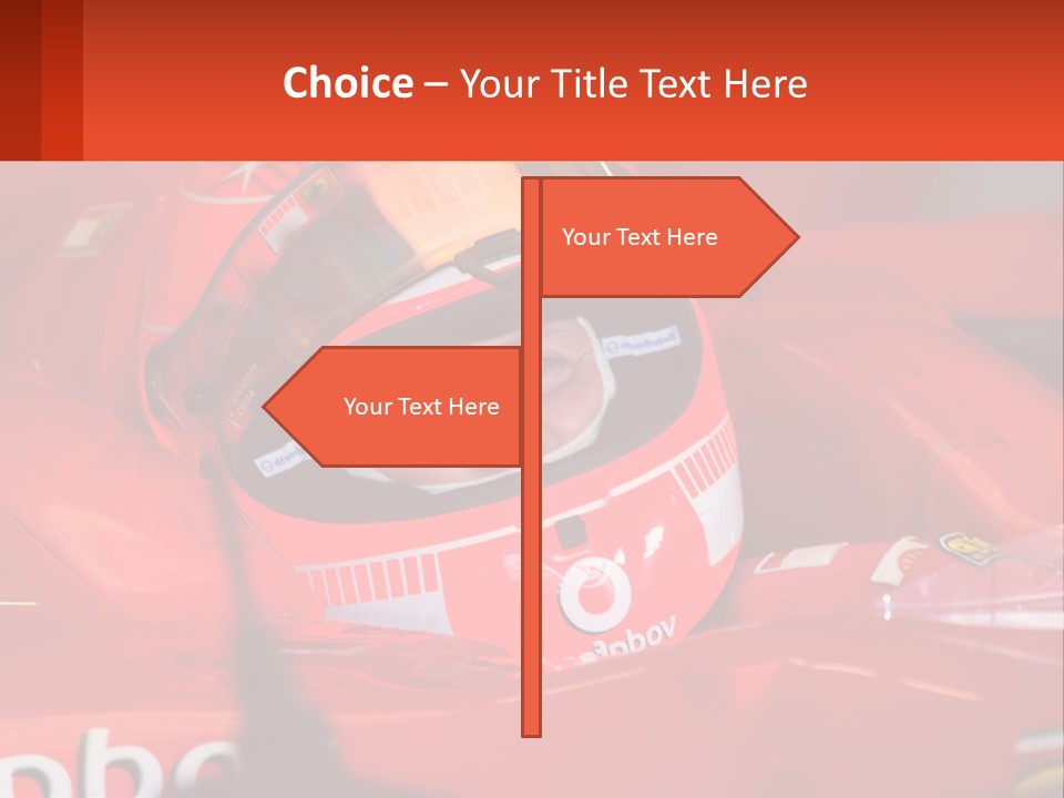 A Man In A Red Race Car With A Helmet On PowerPoint Template