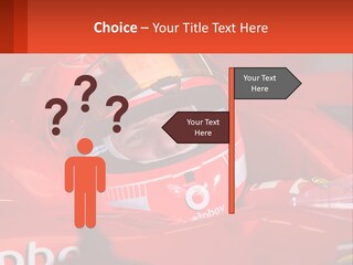 A Man In A Red Race Car With A Helmet On PowerPoint Template