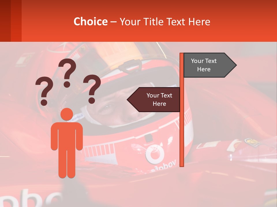 A Man In A Red Race Car With A Helmet On PowerPoint Template