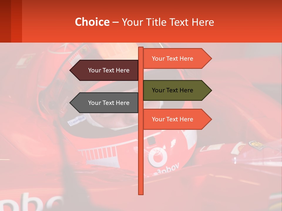 A Man In A Red Race Car With A Helmet On PowerPoint Template