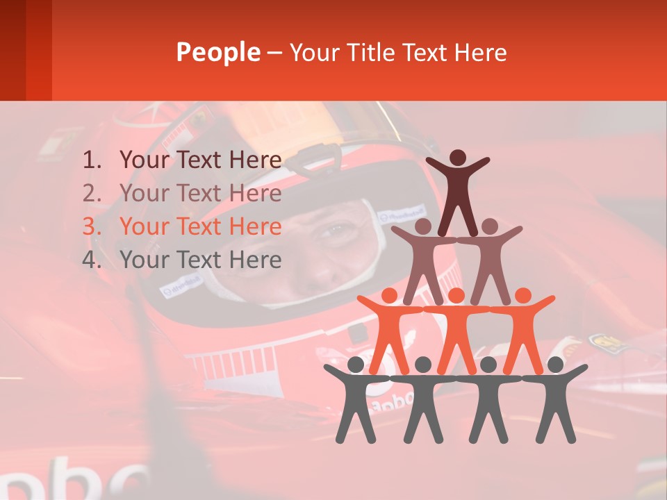 A Man In A Red Race Car With A Helmet On PowerPoint Template
