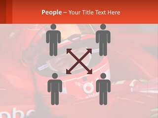 A Man In A Red Race Car With A Helmet On PowerPoint Template