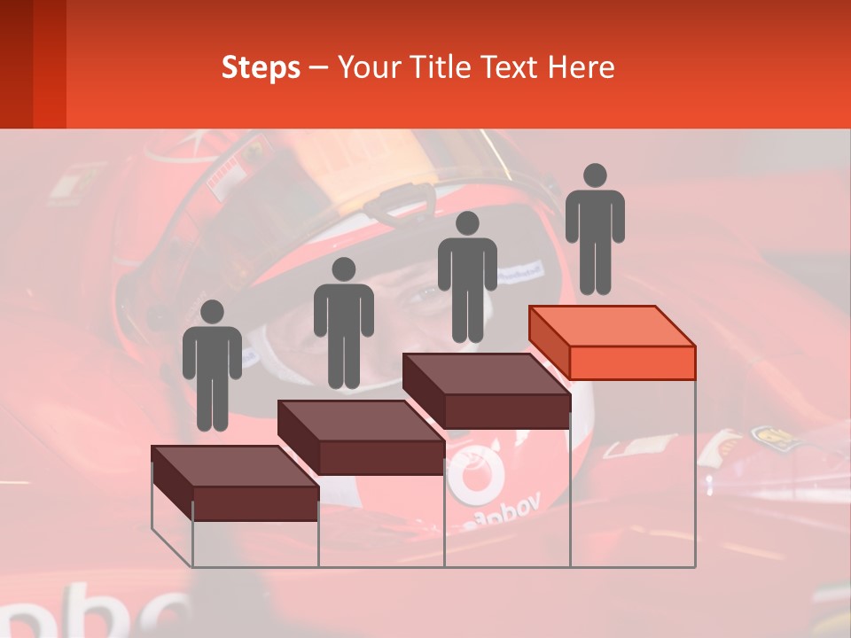 A Man In A Red Race Car With A Helmet On PowerPoint Template