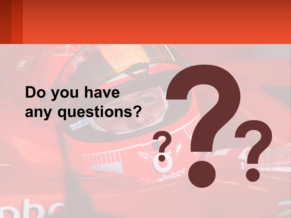 A Man In A Red Race Car With A Helmet On PowerPoint Template