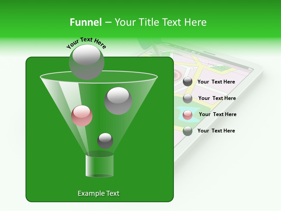 A White Tablet With A Blue Arrow On Top Of It PowerPoint Template