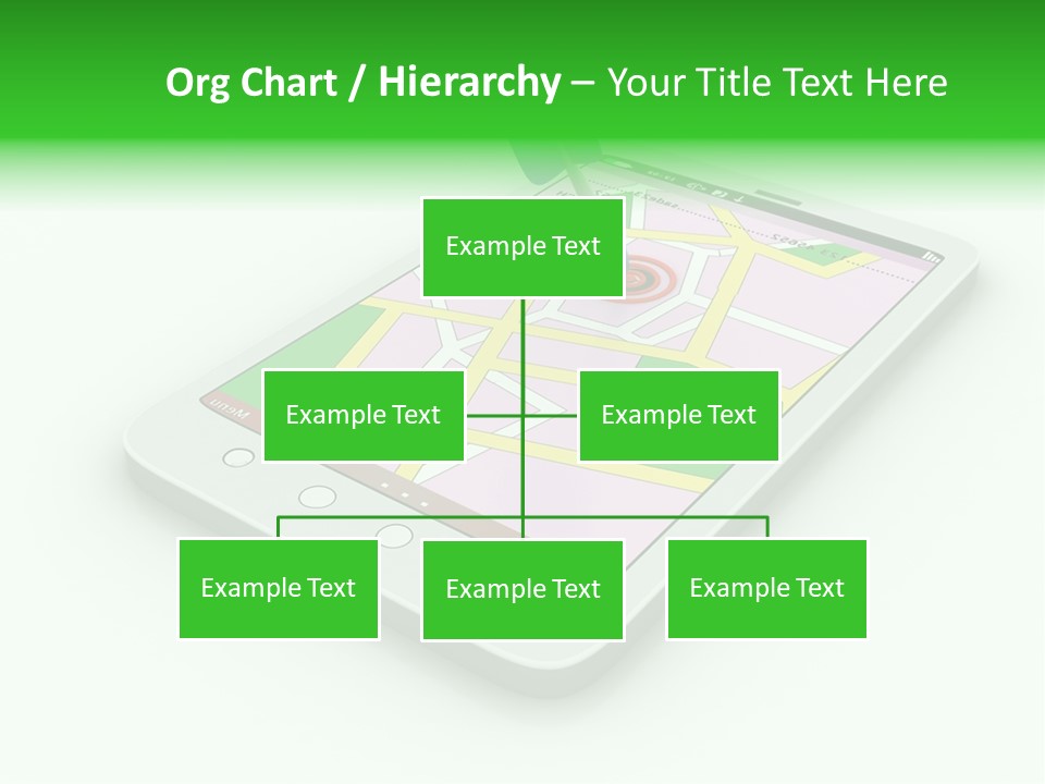 A White Tablet With A Blue Arrow On Top Of It PowerPoint Template