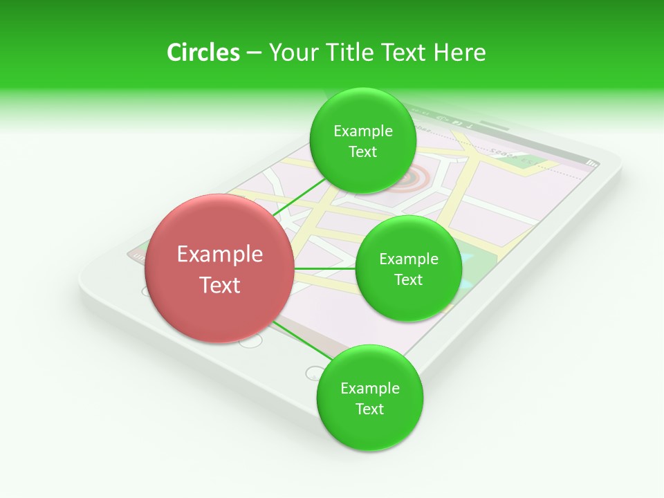 A White Tablet With A Blue Arrow On Top Of It PowerPoint Template