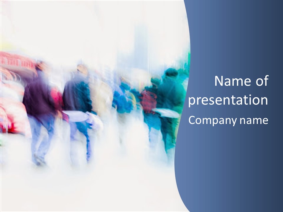 A Group Of People Walking Down A Street PowerPoint Template