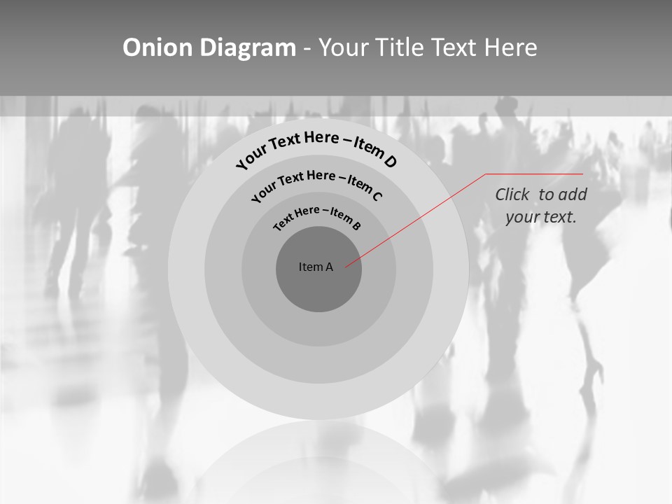 A Black And White Photo Of People Walking Through A Building PowerPoint Template