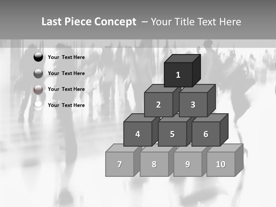 A Black And White Photo Of People Walking Through A Building PowerPoint Template