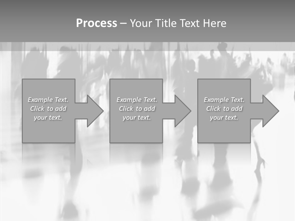 A Black And White Photo Of People Walking Through A Building PowerPoint Template