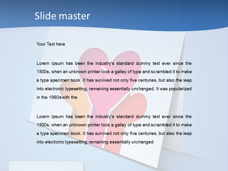 A Card With A Heart And Two Hands Holding A Piece Of Paper PowerPoint Template