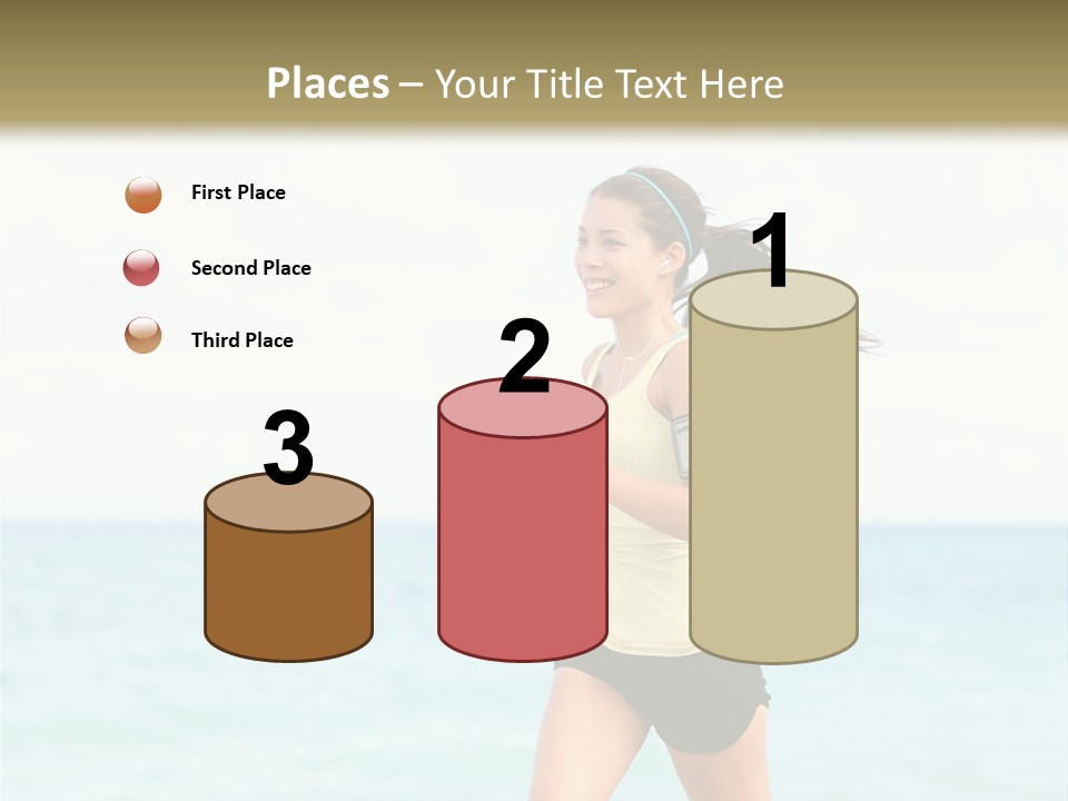 A Woman Running On The Beach Powerpoint Template PowerPoint Template