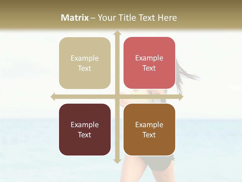 A Woman Running On The Beach Powerpoint Template PowerPoint Template