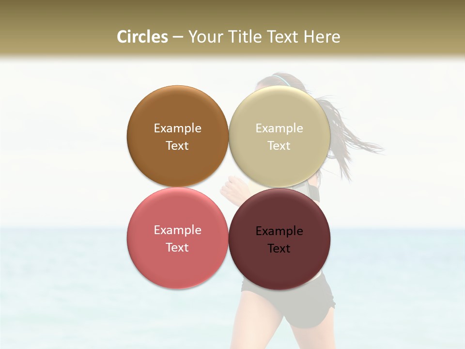 A Woman Running On The Beach Powerpoint Template PowerPoint Template