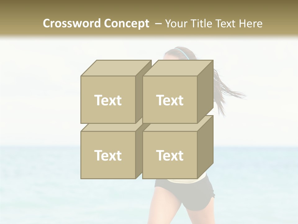A Woman Running On The Beach Powerpoint Template PowerPoint Template