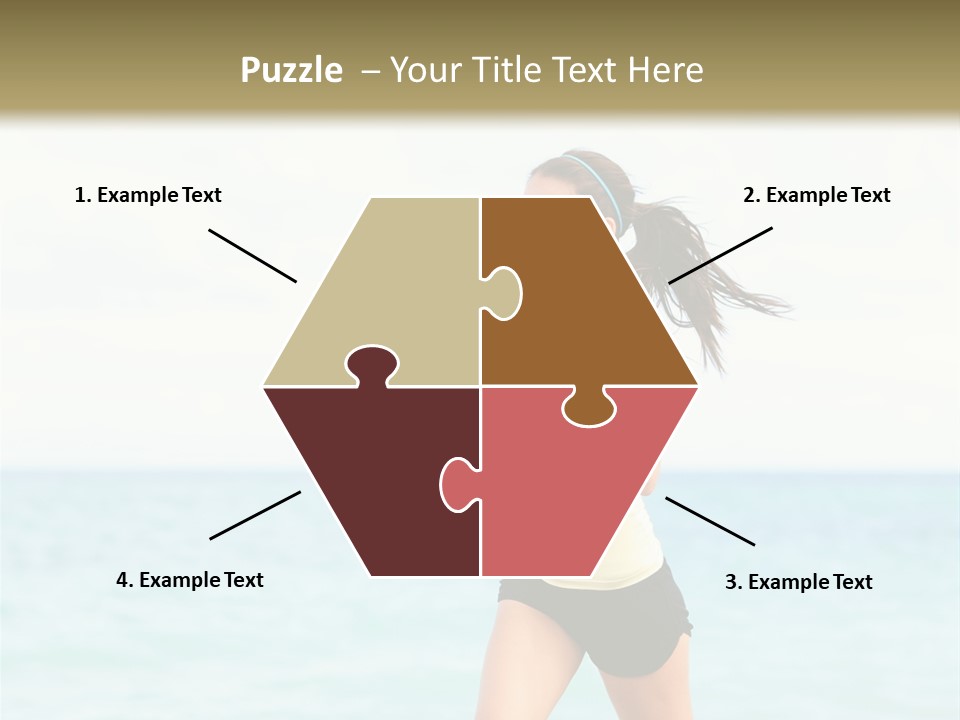 A Woman Running On The Beach Powerpoint Template PowerPoint Template