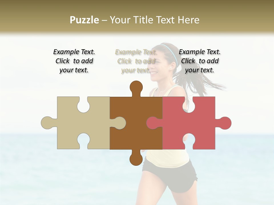 A Woman Running On The Beach Powerpoint Template PowerPoint Template