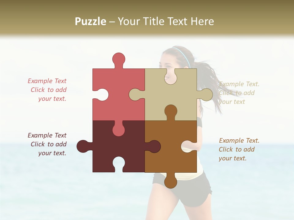 A Woman Running On The Beach Powerpoint Template PowerPoint Template