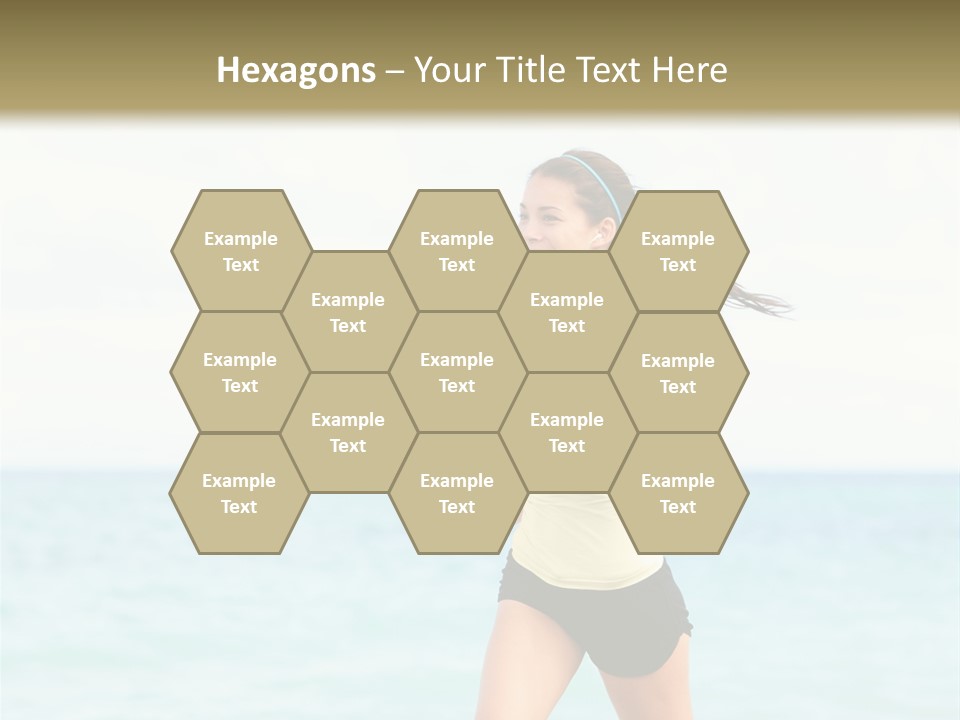 A Woman Running On The Beach Powerpoint Template PowerPoint Template