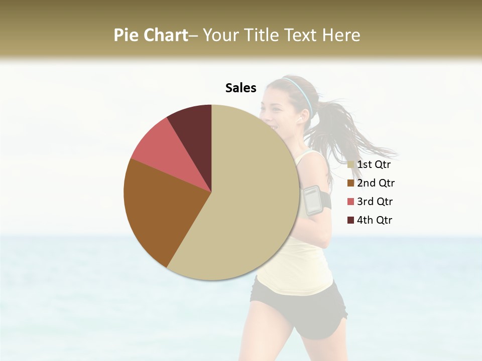 A Woman Running On The Beach Powerpoint Template PowerPoint Template
