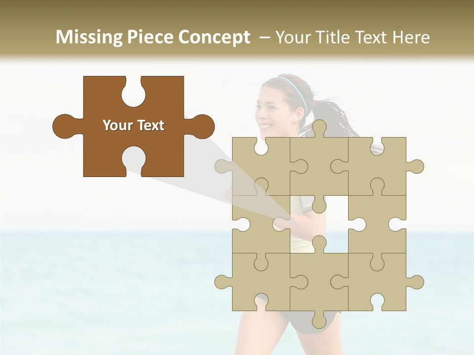 A Woman Running On The Beach Powerpoint Template PowerPoint Template