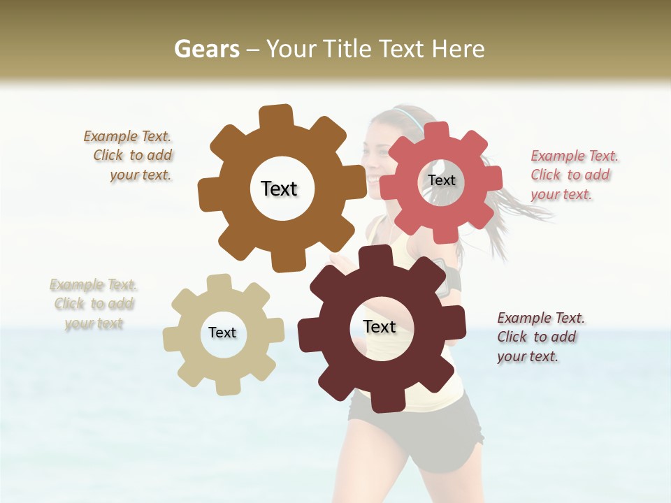 A Woman Running On The Beach Powerpoint Template PowerPoint Template