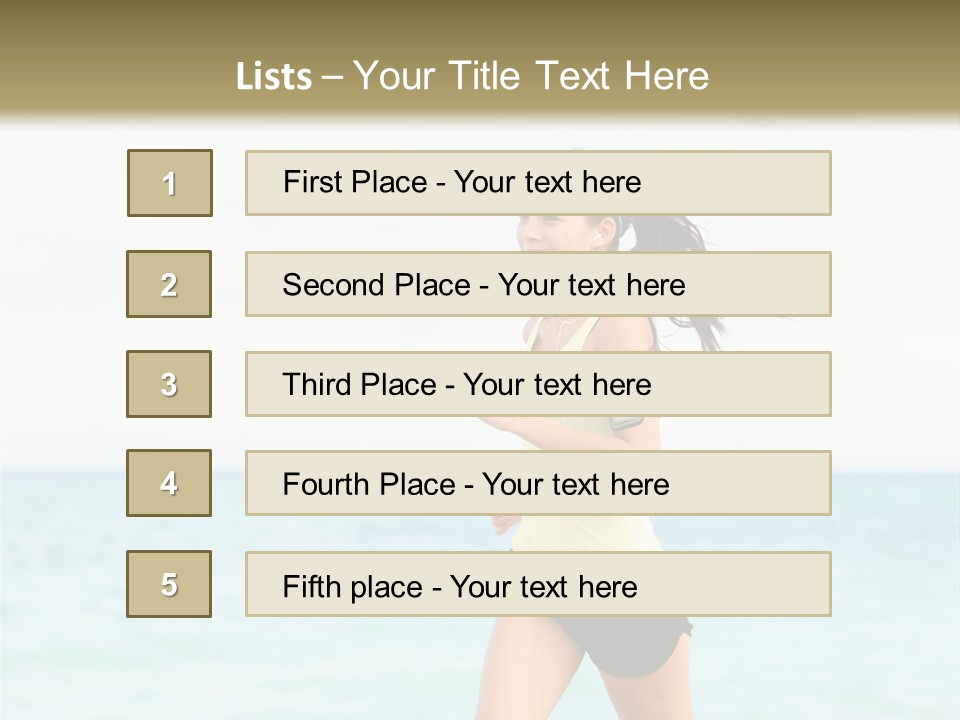 A Woman Running On The Beach Powerpoint Template PowerPoint Template