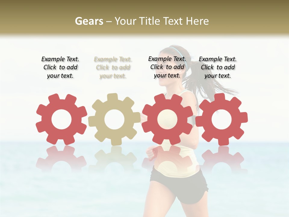 A Woman Running On The Beach Powerpoint Template PowerPoint Template