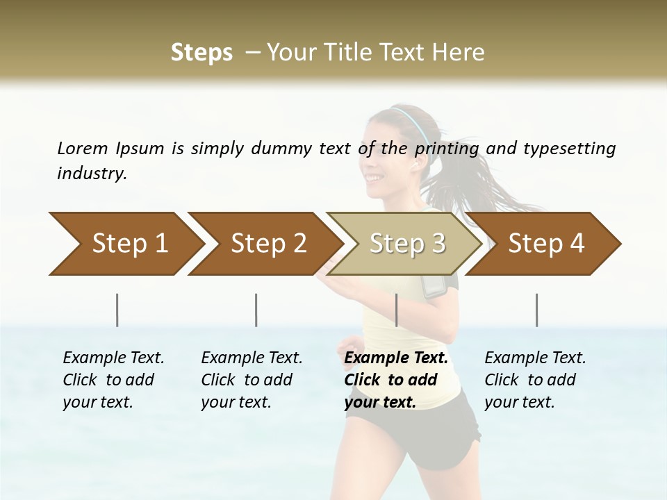 A Woman Running On The Beach Powerpoint Template PowerPoint Template