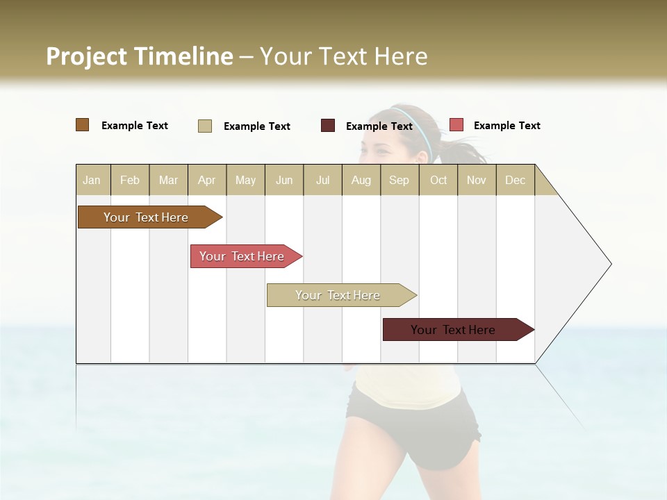 A Woman Running On The Beach Powerpoint Template PowerPoint Template