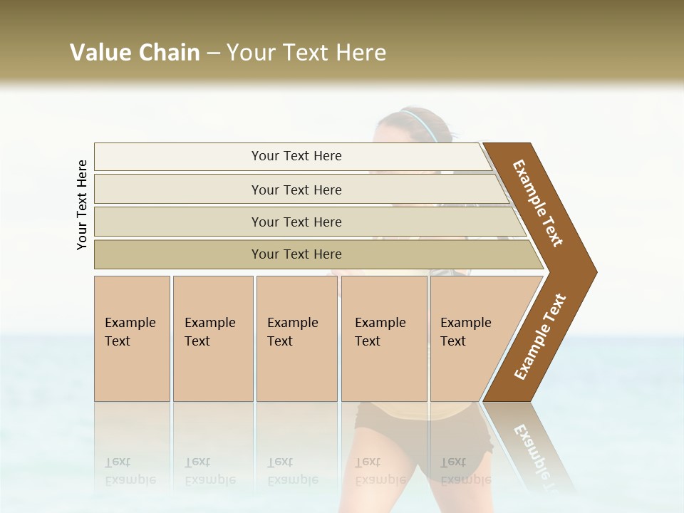 A Woman Running On The Beach Powerpoint Template PowerPoint Template