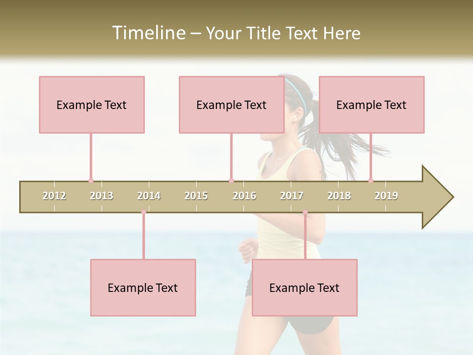 A Woman Running On The Beach Powerpoint Template PowerPoint Template