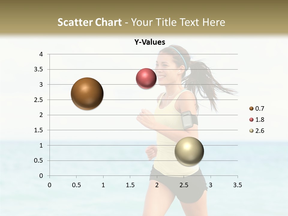 A Woman Running On The Beach Powerpoint Template PowerPoint Template