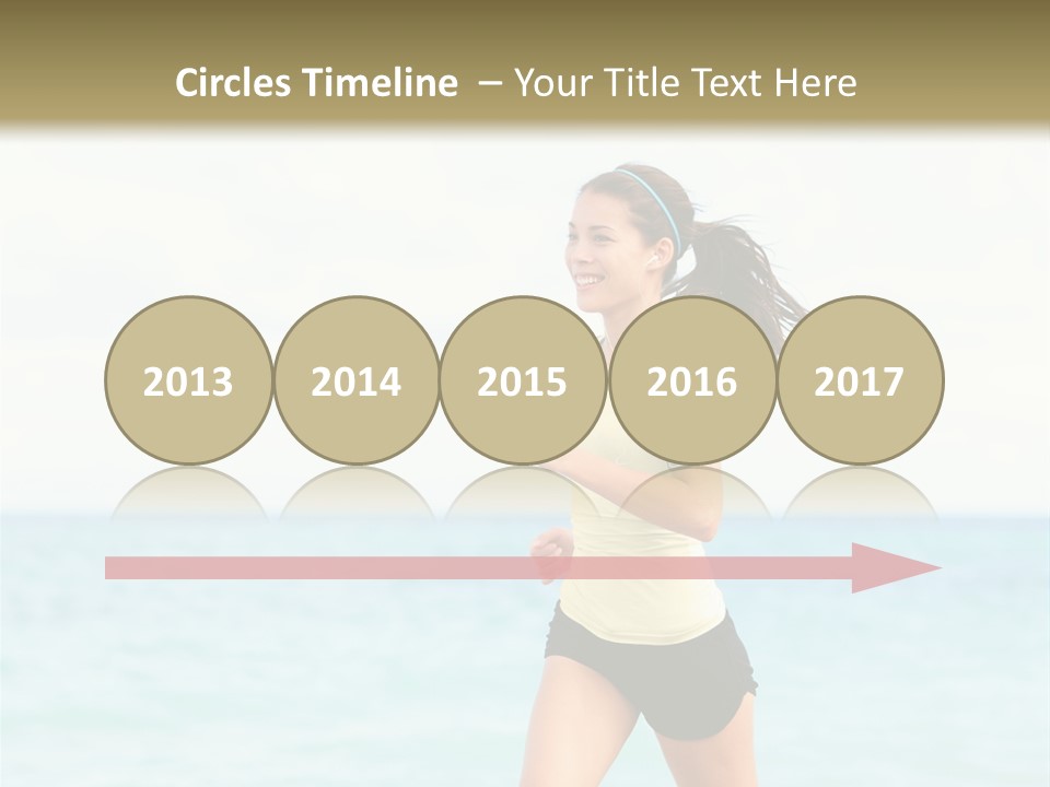 A Woman Running On The Beach Powerpoint Template PowerPoint Template