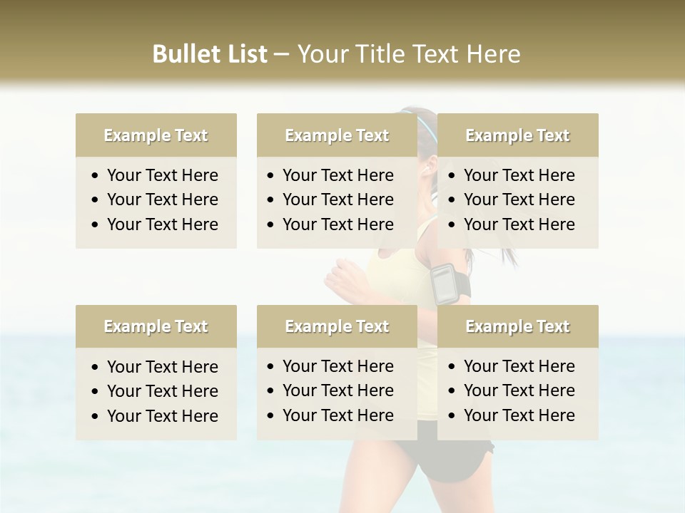 A Woman Running On The Beach Powerpoint Template PowerPoint Template