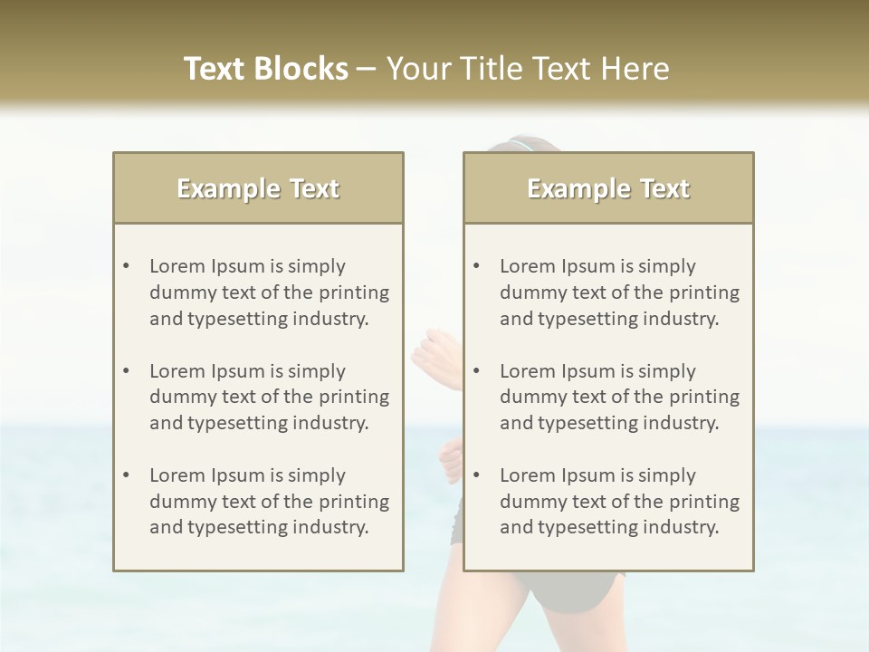 A Woman Running On The Beach Powerpoint Template PowerPoint Template