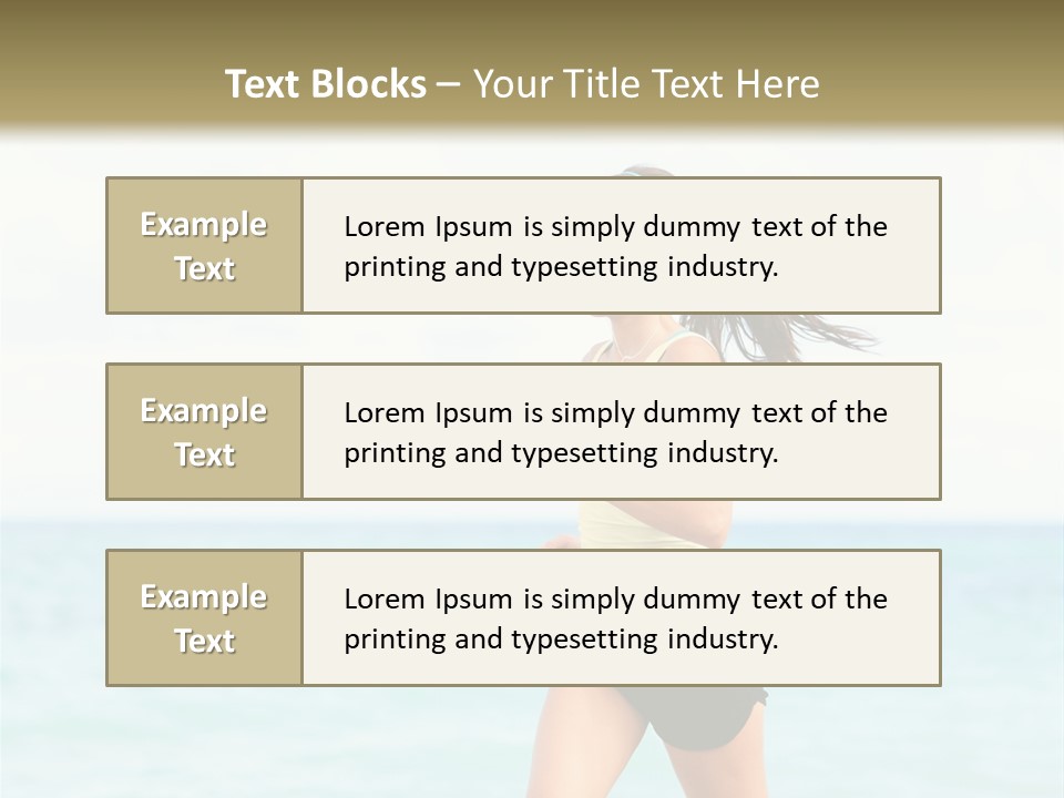 A Woman Running On The Beach Powerpoint Template PowerPoint Template