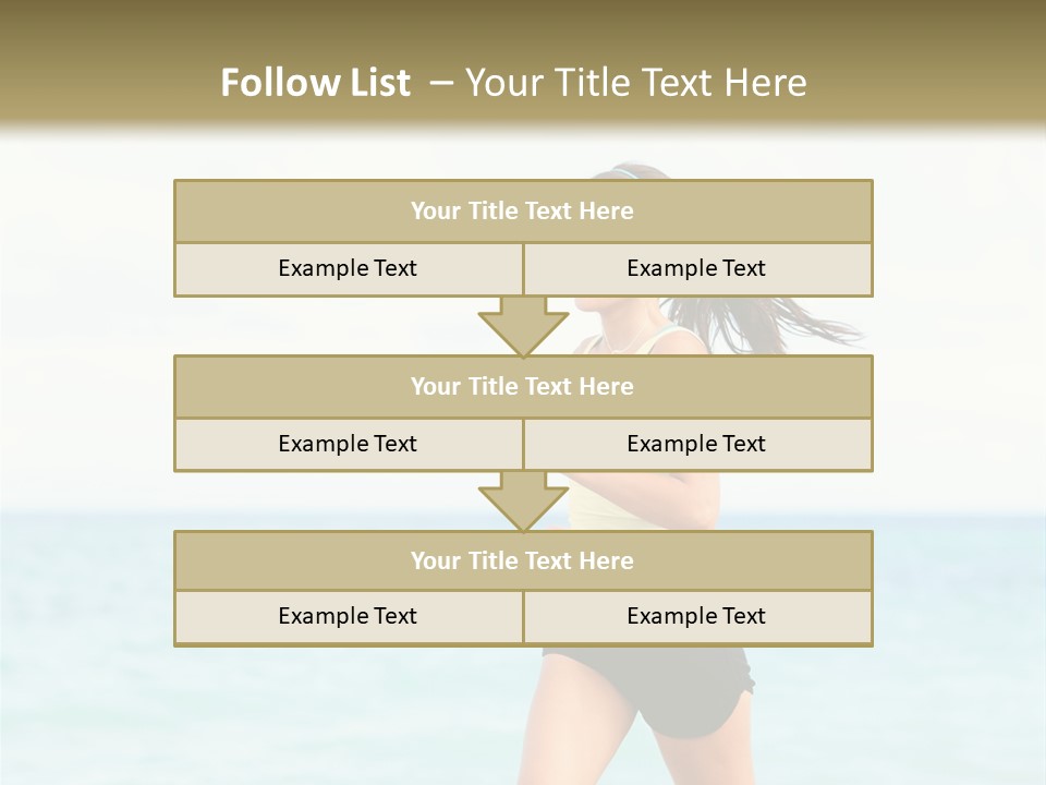 A Woman Running On The Beach Powerpoint Template PowerPoint Template