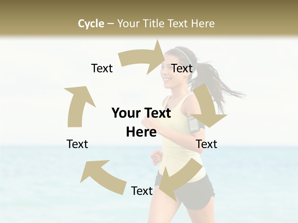 A Woman Running On The Beach Powerpoint Template PowerPoint Template
