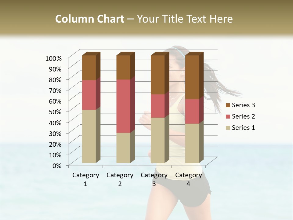 A Woman Running On The Beach Powerpoint Template PowerPoint Template