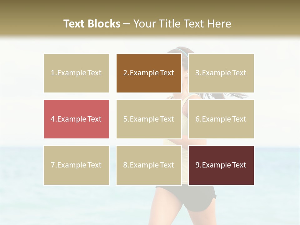 A Woman Running On The Beach Powerpoint Template PowerPoint Template