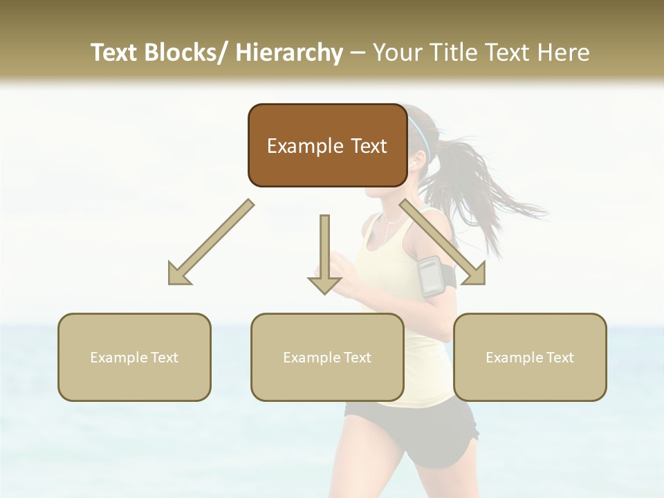 A Woman Running On The Beach Powerpoint Template PowerPoint Template