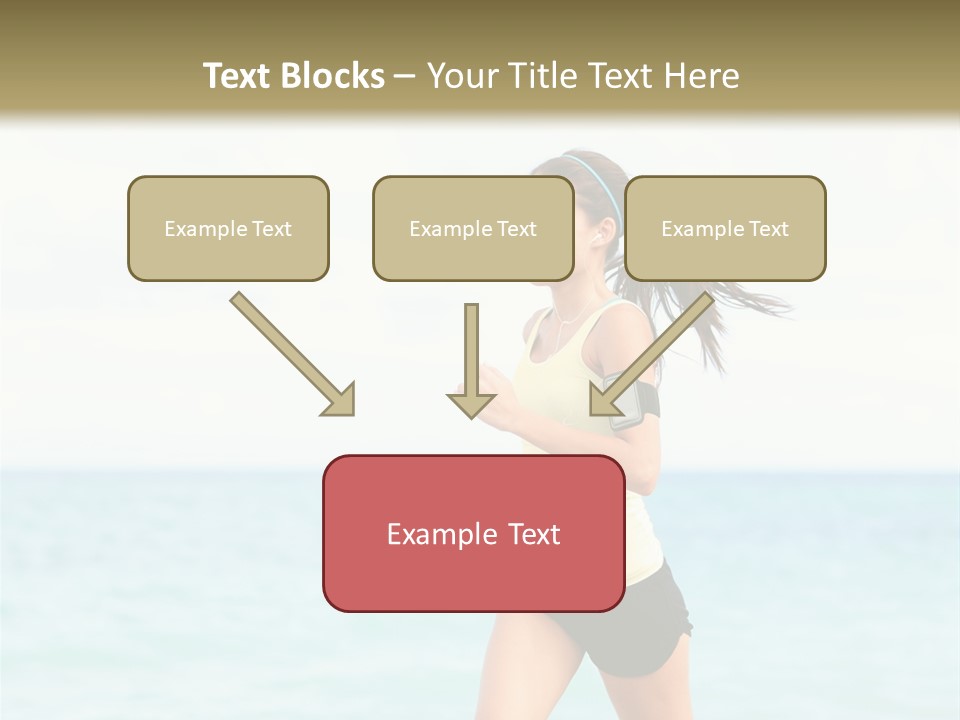 A Woman Running On The Beach Powerpoint Template PowerPoint Template