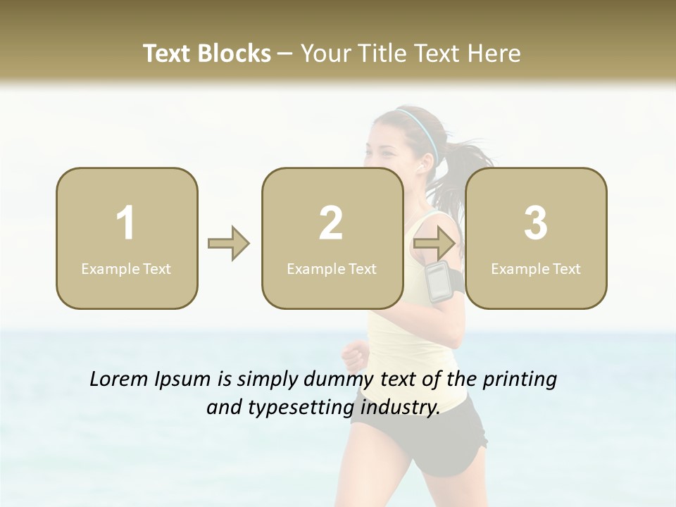 A Woman Running On The Beach Powerpoint Template PowerPoint Template