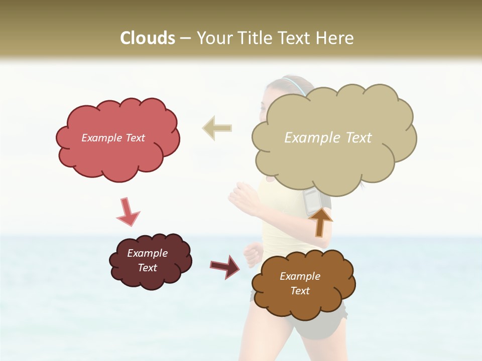 A Woman Running On The Beach Powerpoint Template PowerPoint Template