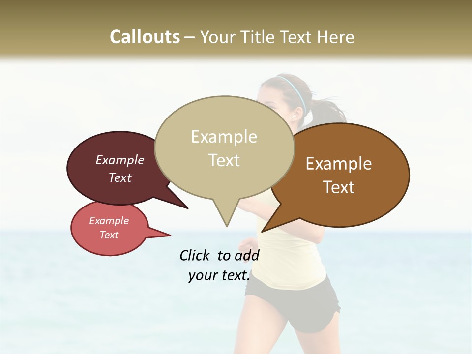 A Woman Running On The Beach Powerpoint Template PowerPoint Template